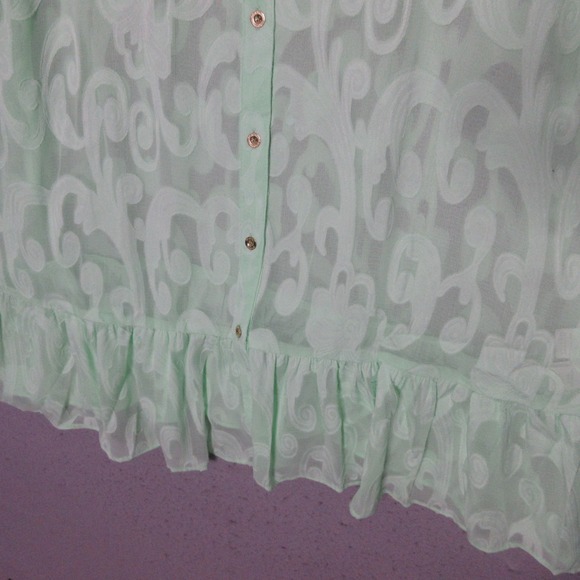 Lilly Pulitzer Dress Cover Up XL Green Sheer Poly Crepe Swirl Clip Beach NWT - Picture 4 of 11